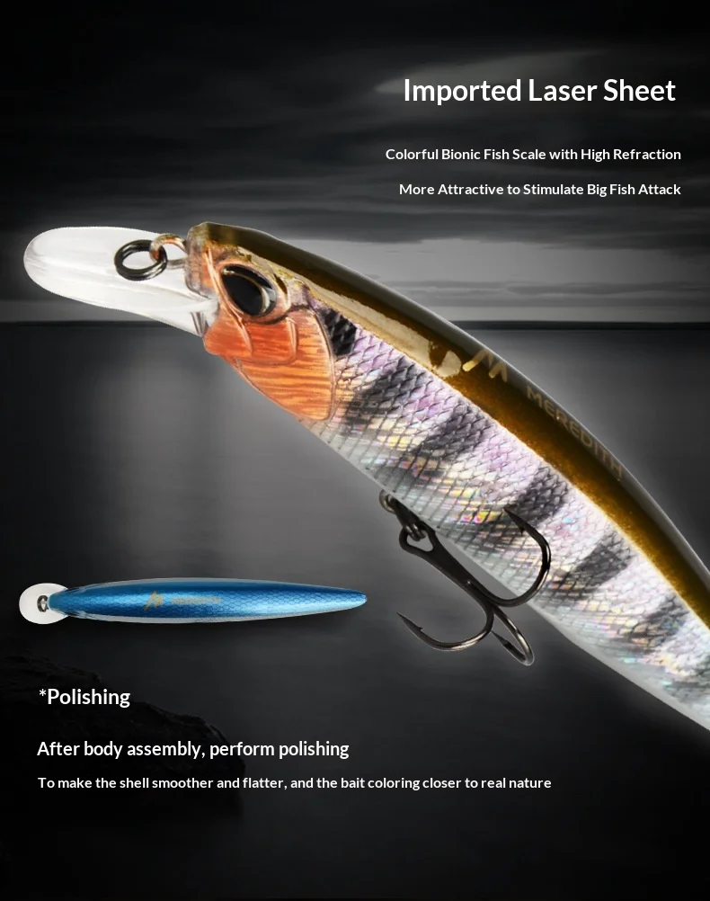 CHEERY Minnow Hard Fishing Lures Long ABS, Metal Minnow Lure, Various - view 13
