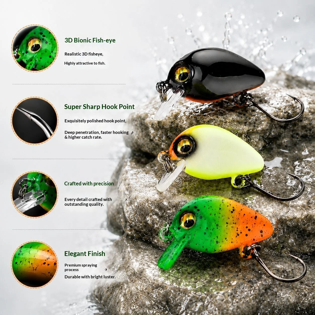 CHEERY Ultralight Slow Sinking Crankbait Minnow Various Crankbait, Lure - view 5