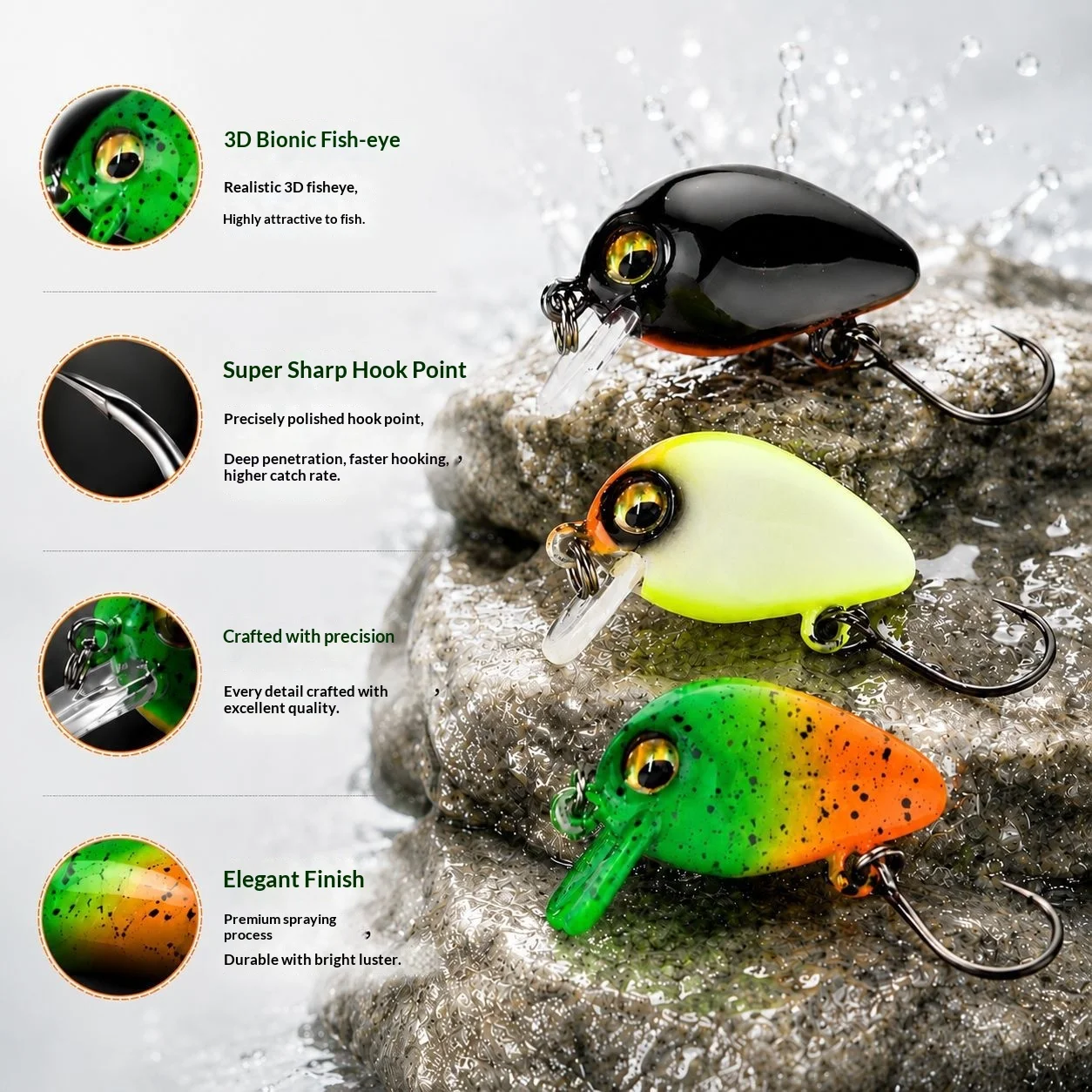 CHEERY Ultralight Slow Sinking Crankbait Minnow Various Crankbait, Lure - view 10