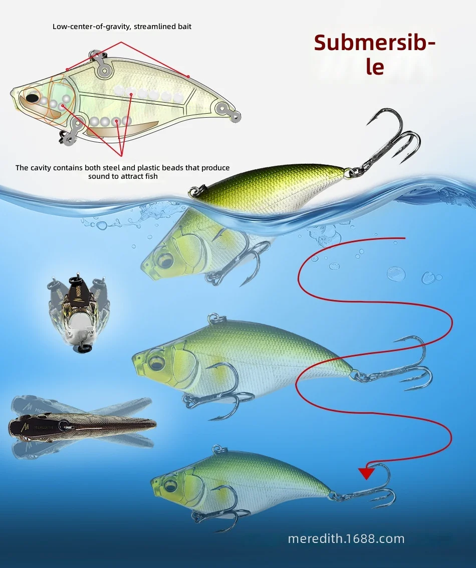 CHEERY 7 5cm Sinking VIB Hard None Lure - view 9