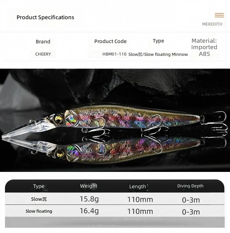 CHEERY Long Lip Minnow Hard Fishing None Lure - view 2