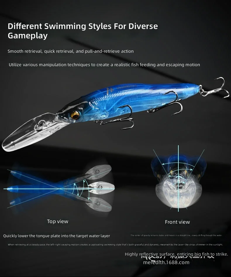 CHEERY Long Lip Minnow Hard Fishing None Lure - view 10