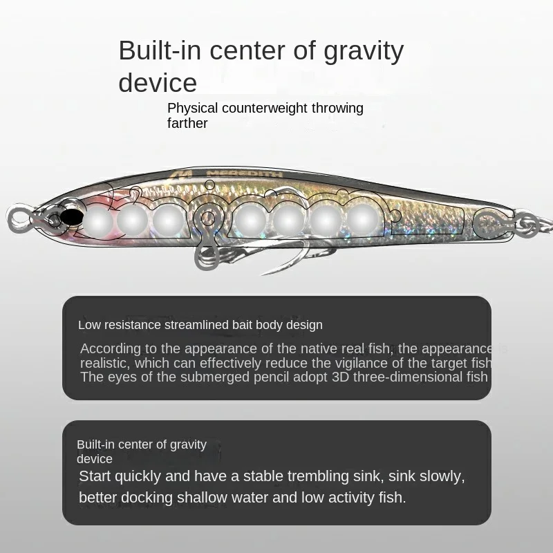 CHEERY Sinking Pencil Hard Fishing Lure PVC, ABS Pencil Lure - view 5