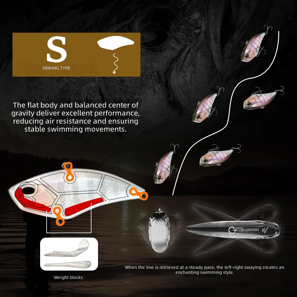 CHEERY 8 5cm Sinking VIB Hard None Lure - view 6