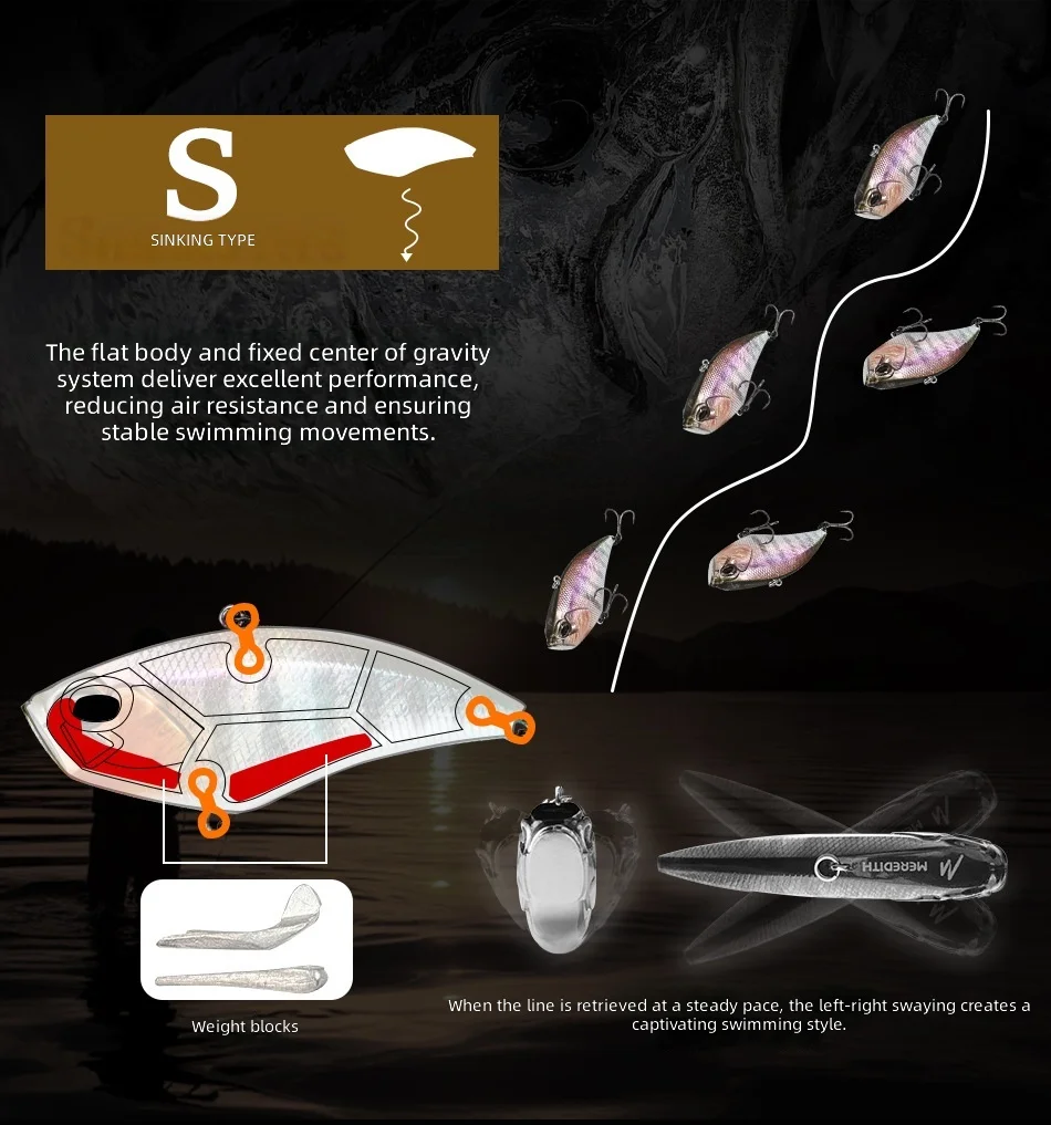 CHEERY 8 5cm Sinking VIB Hard None Lure - view 10