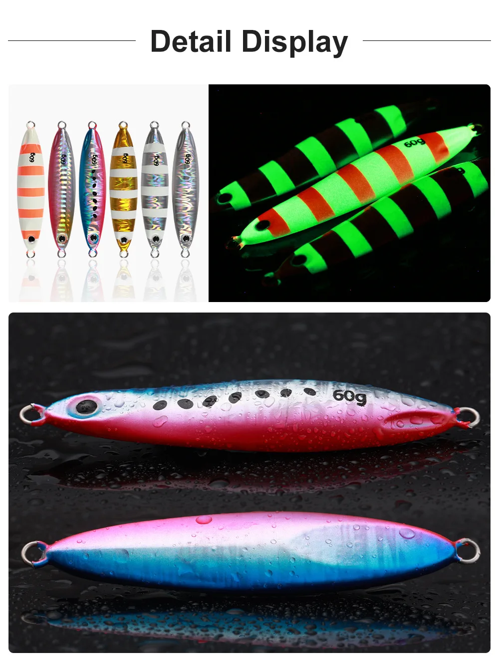 Effective 40g 60g Metal Shore Casting Jig Lure Bait for Sea Bass ABS Pencil Lure - view 10