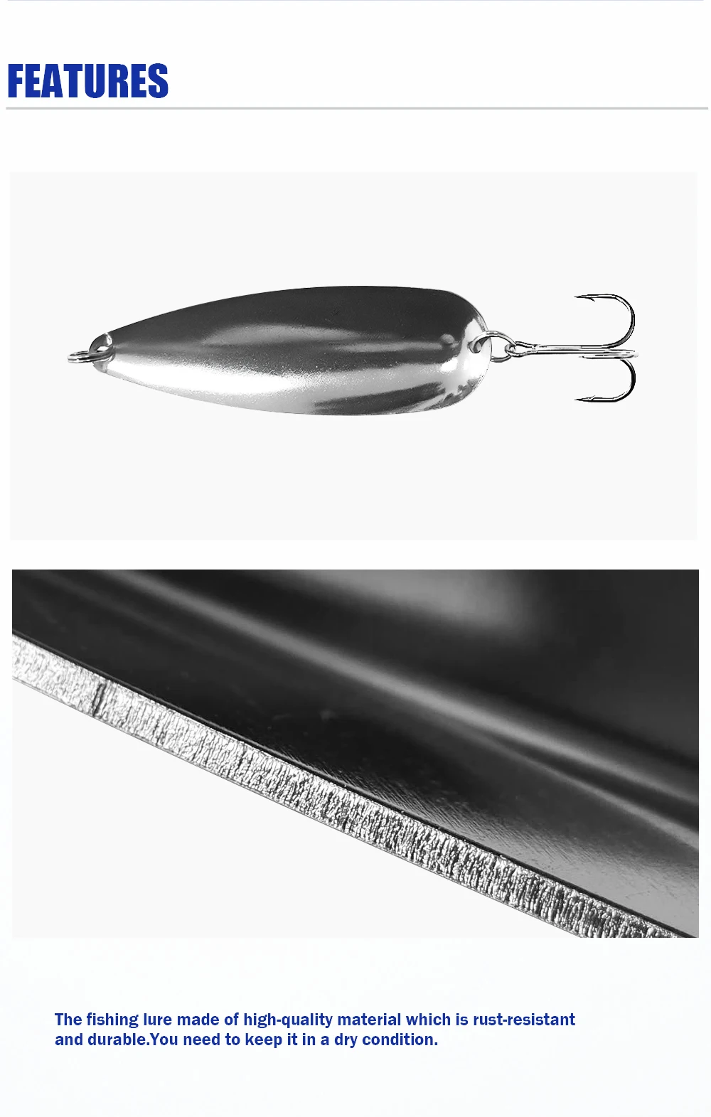 Cheery Fishing Spoon 5/8oz 7/8oz Freshwater Bass Pike Rolling ABS Pencil Lure - view 10