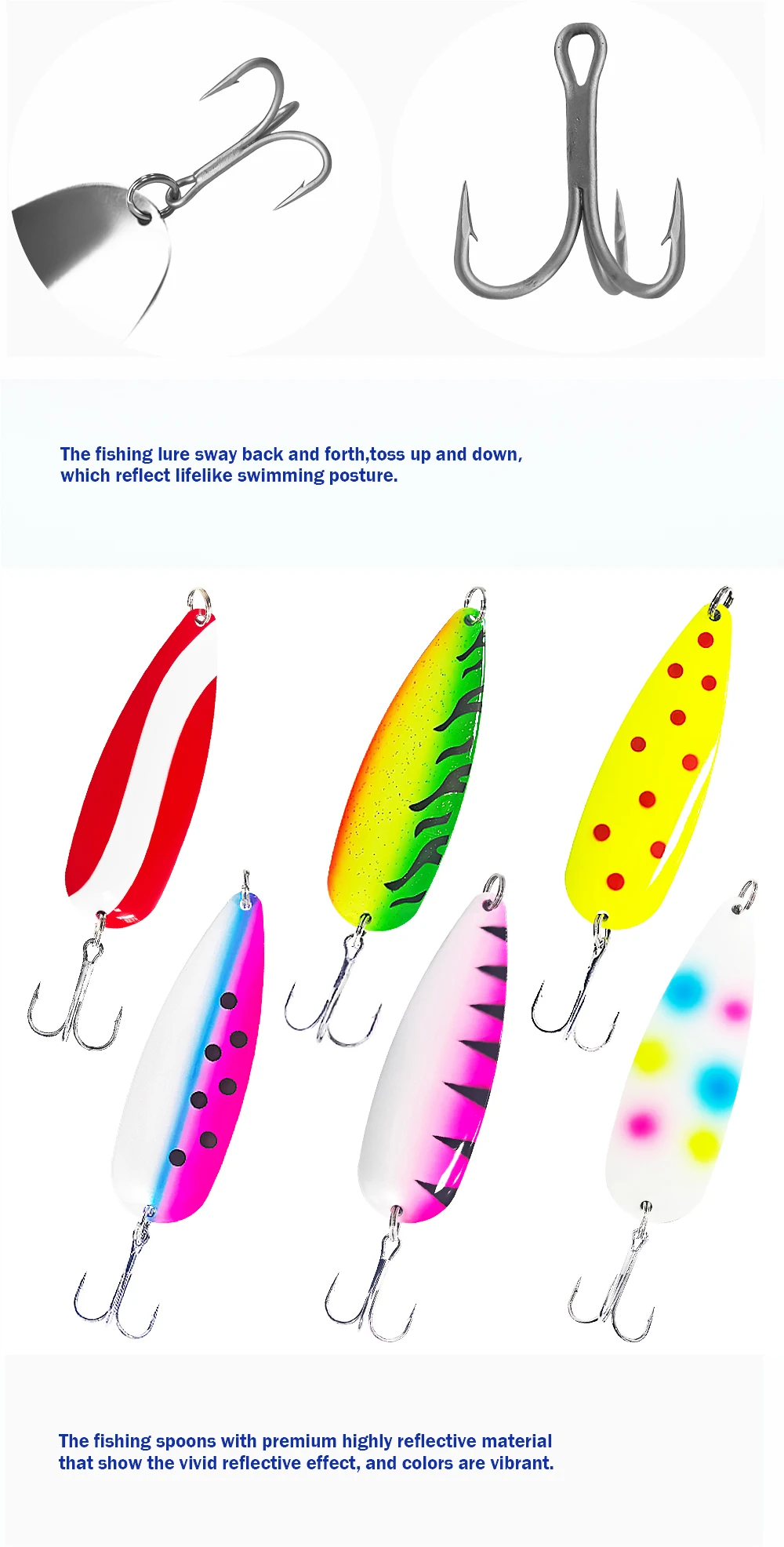 Cheery Fishing Spoon 5/8oz 7/8oz Freshwater Bass Pike Rolling ABS Pencil Lure - view 12