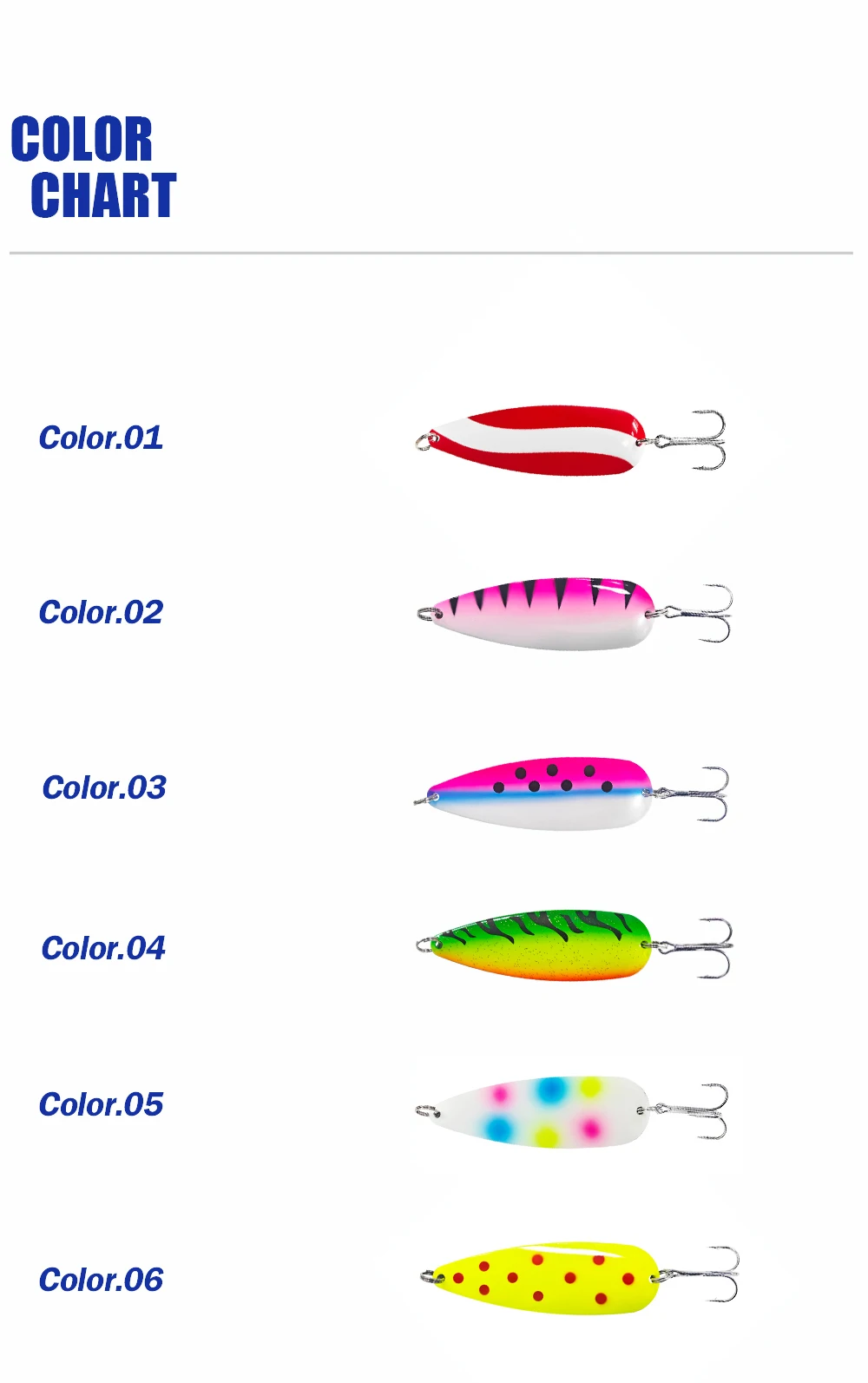 Cheery Fishing Spoon 5/8oz 7/8oz Freshwater Bass Pike Rolling ABS Pencil Lure - view 14