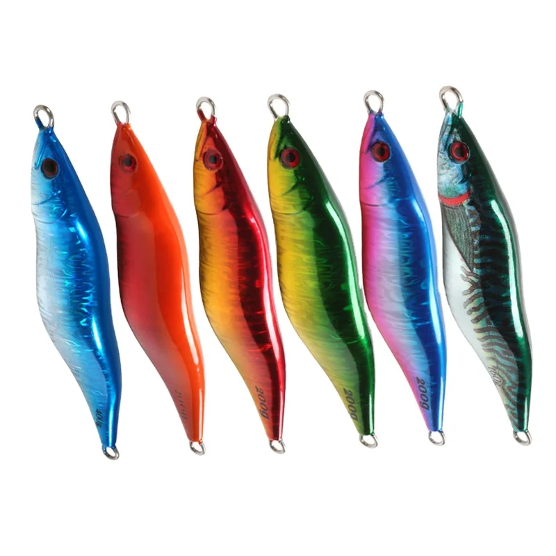 Slow Jigging Metal Lure UV Luminous 3D Painting Sea Fishing Hard