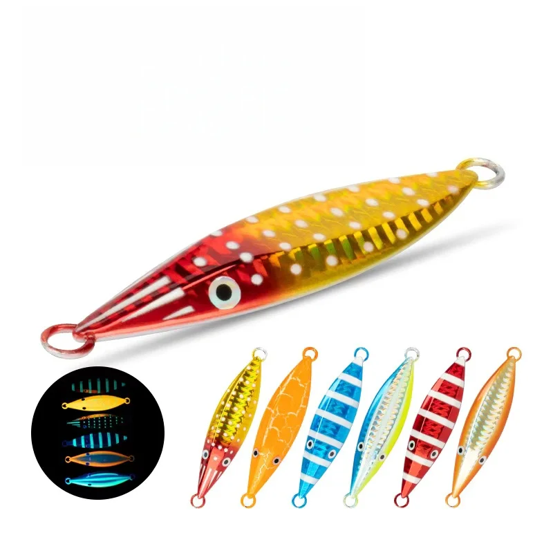 Fishing Metal Jig Slow Lure 60g 80g 100g 150g Pitch UV Glow Alloy