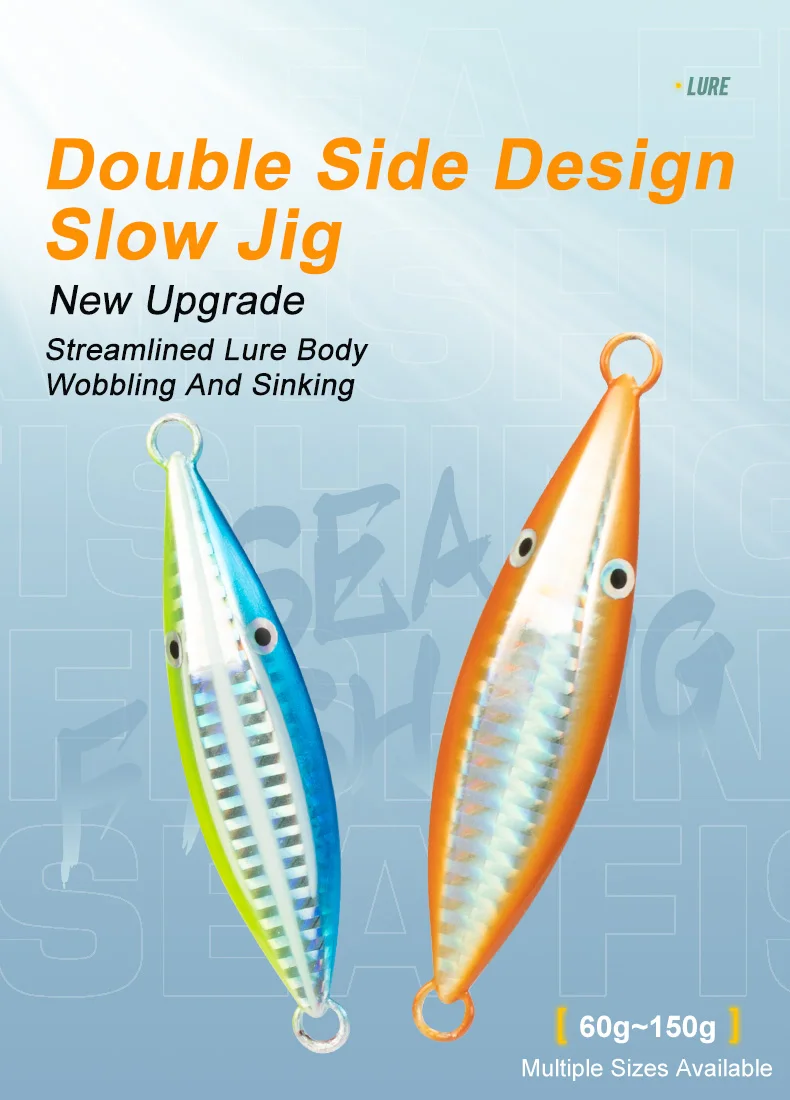 Fishing Metal Jig Slow Lure 60g 80g 100g 150g Pitch UV Glow Alloy ABS Pencil Lure - view 3