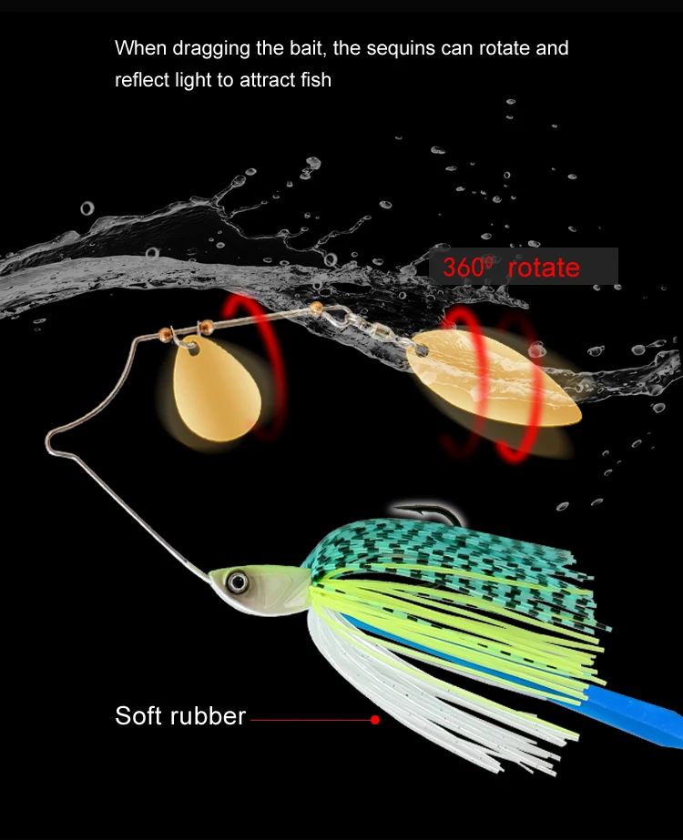 Cheery 5G 7G 10G 14G Silicone Spinner Bait Artificial Hum with ABS Pencil Lure - view 7