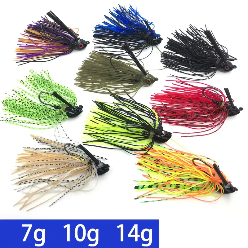 New 7g 10g 14g Jig Head Skirt Beard Fishing Lures Hook Spinner ABS Pencil Lure - view 13