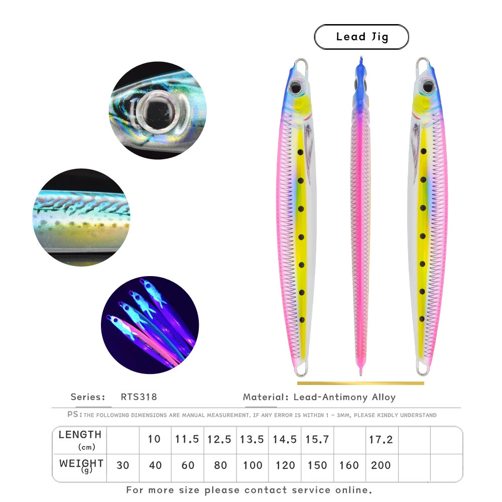 40G 60G 80G 100G 120G 150G SALTWATER SEA FISHING HARD LURE FAST ABS Pencil Lure - view 13