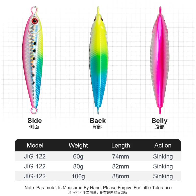 Cheery New Fishing Lures Metal Jigs 60g 80g 100g Slow Pitch ABS Pencil Lure - view 13