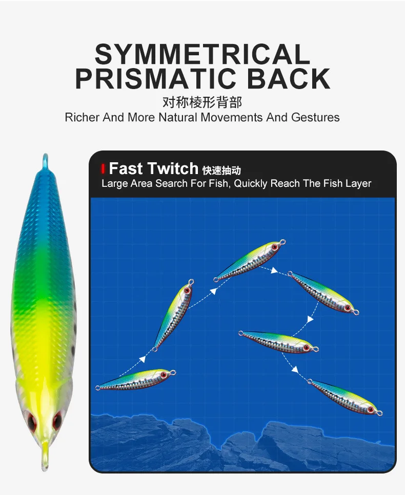 Cheery New Fishing Lures Metal Jigs 60g 80g 100g Slow Pitch ABS Pencil Lure - view 5