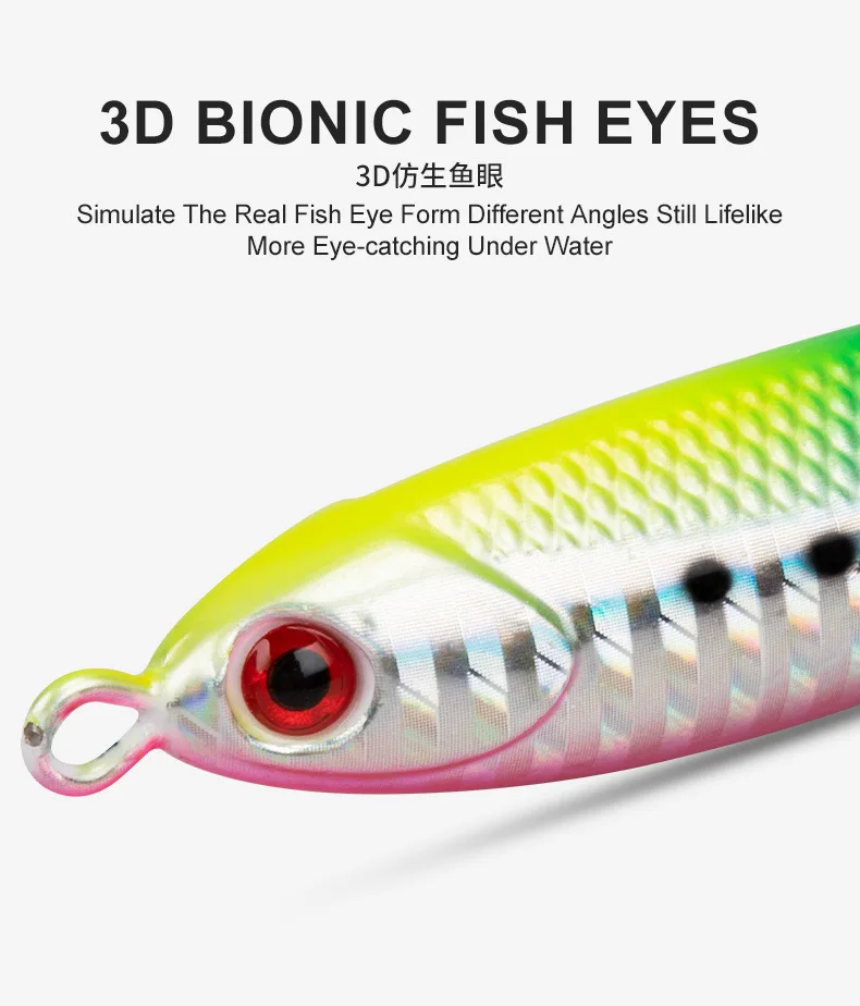 Cheery New Fishing Lures Metal Jigs 60g 80g 100g Slow Pitch ABS Pencil Lure - view 8