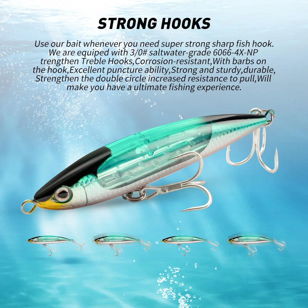 15cm 70g Top Water Fish Baits Walk the Dog Fishing Lure Spook for ABS Pencil Lure - view 7