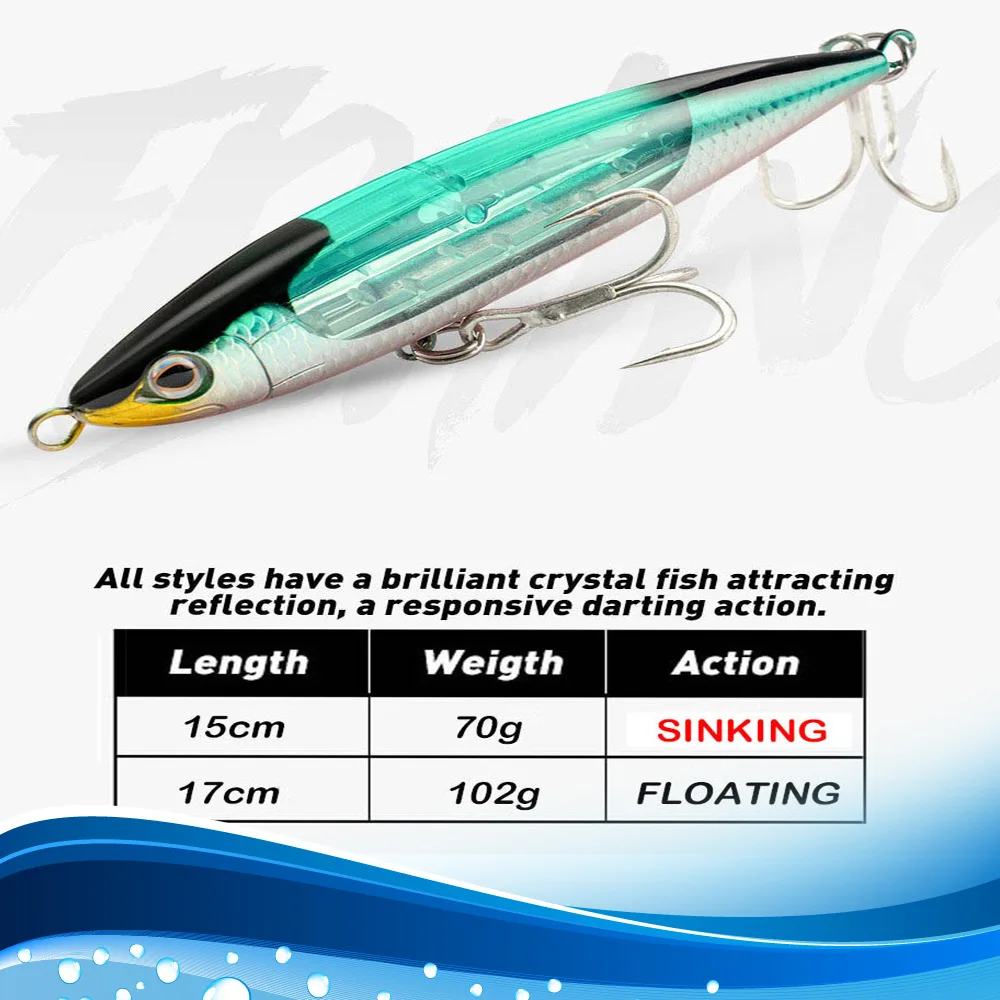 15cm 70g Top Water Fish Baits Walk the Dog Fishing Lure Spook for ABS Pencil Lure - view 12