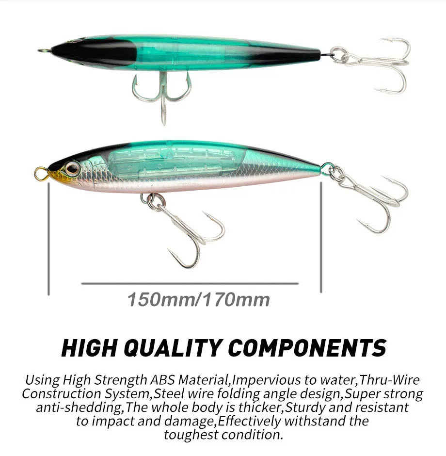 15cm 70g Top Water Fish Baits Walk the Dog Fishing Lure Spook for ABS Pencil Lure - view 14