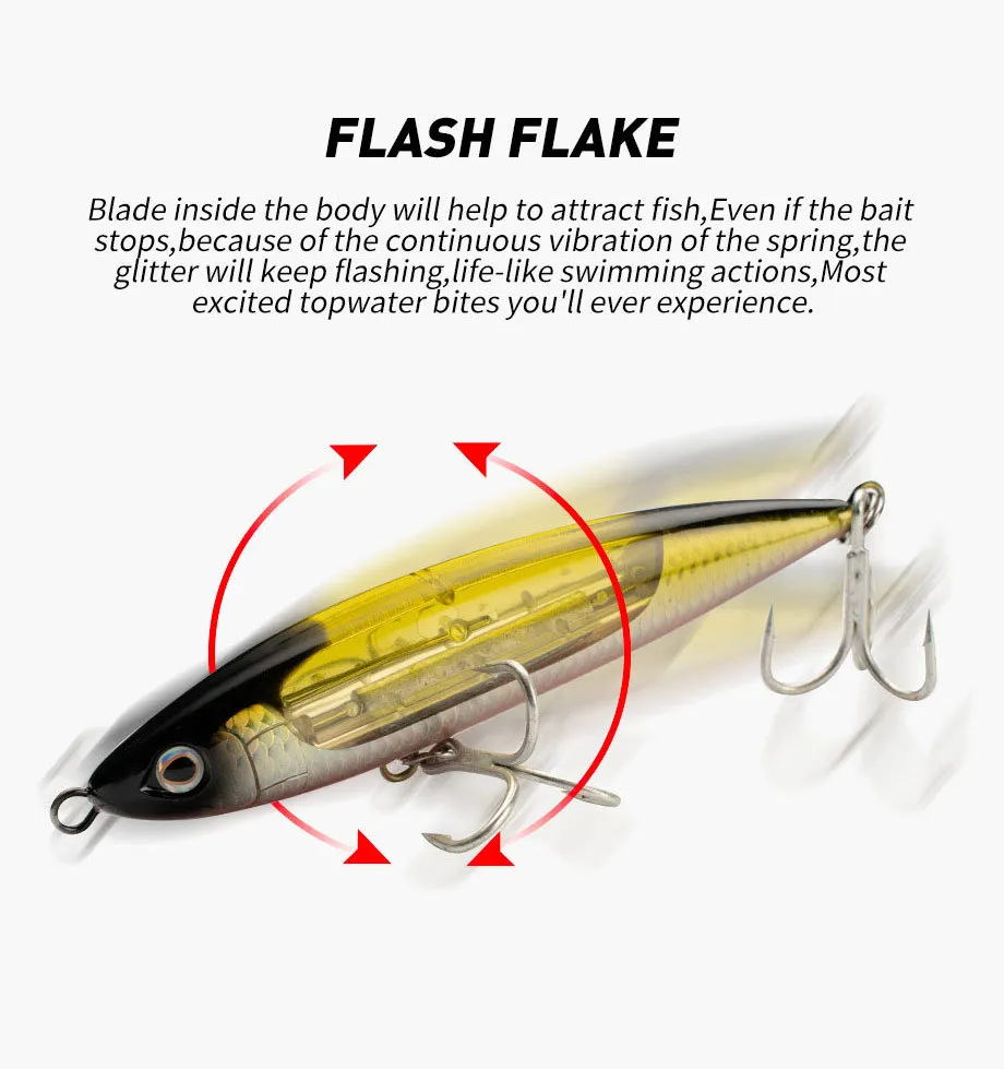 15cm 70g Top Water Fish Baits Walk the Dog Fishing Lure Spook for ABS Pencil Lure - view 15