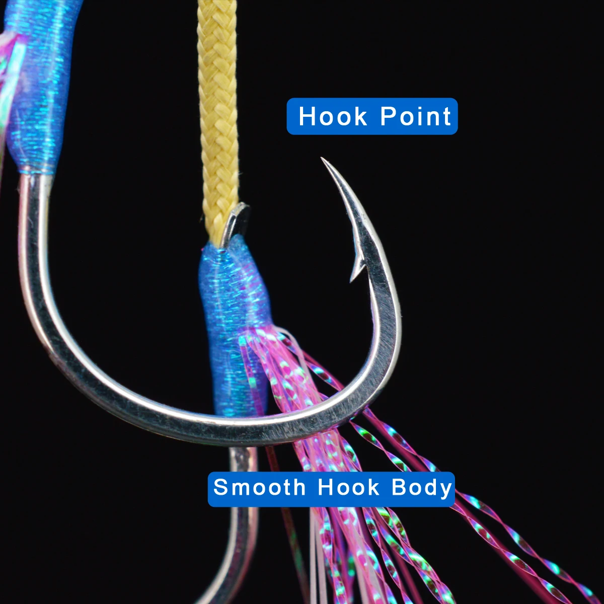 AIH03-Double Assist Jigging Hooks, high Quality Carbon Steel Sea ABS Pencil Lure - view 5