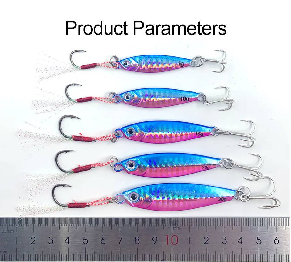 Cheery Micro Jig Lures 7g 10g 15g 20g 30g Fishing Metal Lure with ABS Pencil Lure - view 6
