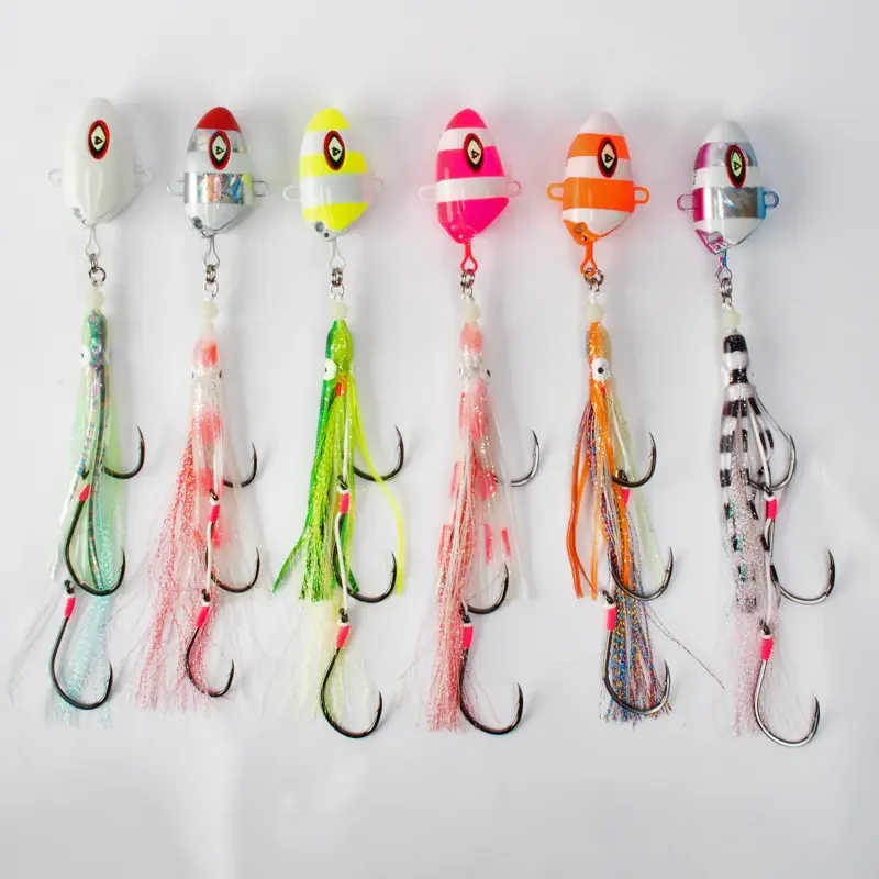 Cheery 100g 150g 200g 250g 300g Squid Skirt Assist Hook Rig Jig ABS Pencil Lure - view 3
