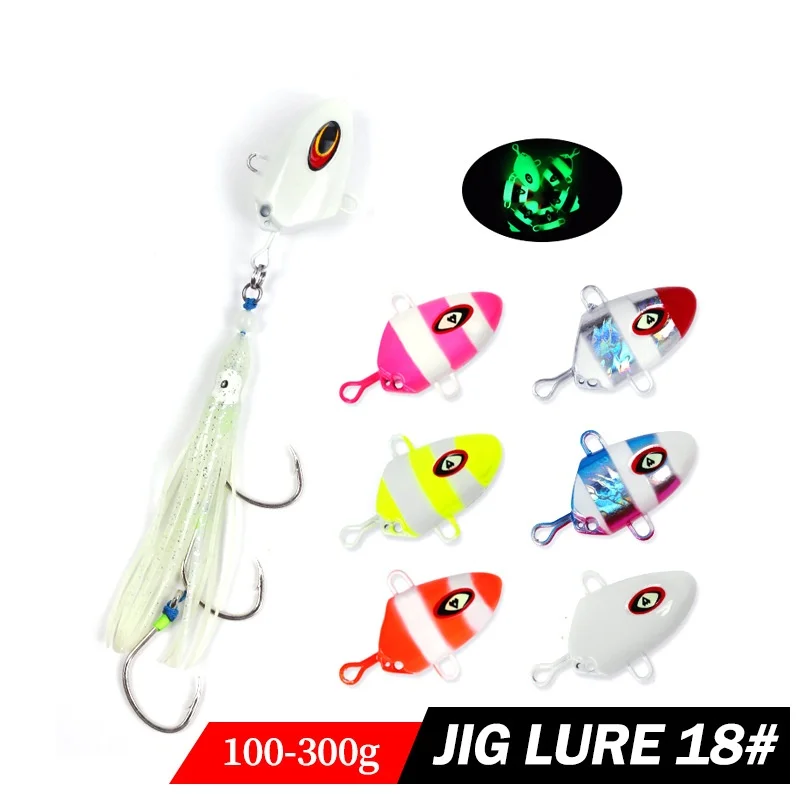 Cheery 100g 150g 200g 250g 300g Squid Skirt Assist Hook Rig Jig ABS Pencil Lure - view 6