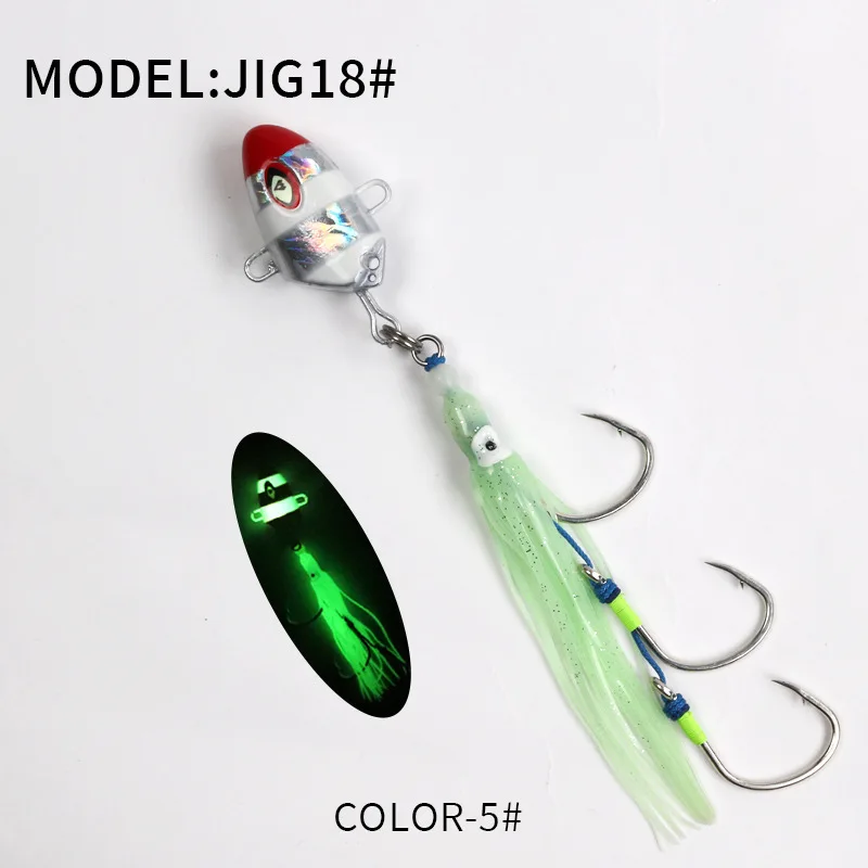 Cheery 100g 150g 200g 250g 300g Squid Skirt Assist Hook Rig Jig ABS Pencil Lure - view 13