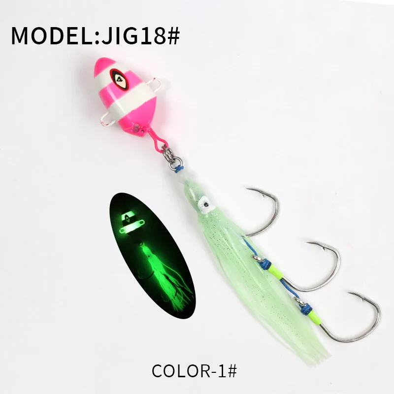 Cheery 100g 150g 200g 250g 300g Squid Skirt Assist Hook Rig Jig ABS Pencil Lure - view 15