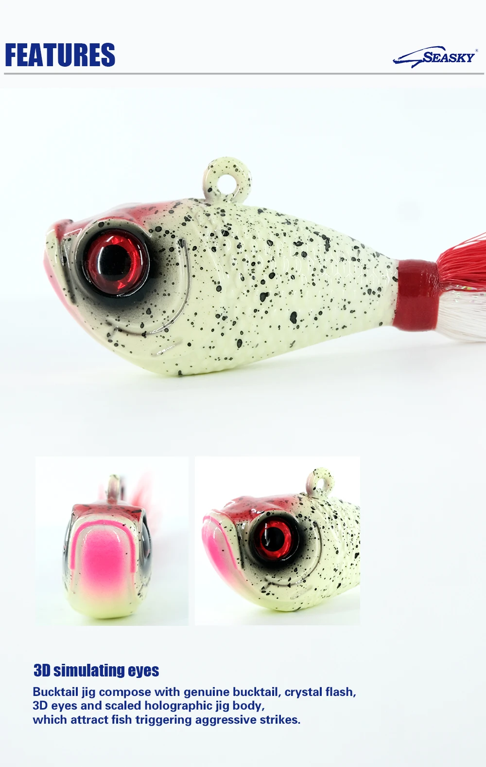 168g 6oz Heavy Metal Lure Jig Lead Head Real Feather Saltwater ABS Pencil Lure - view 12