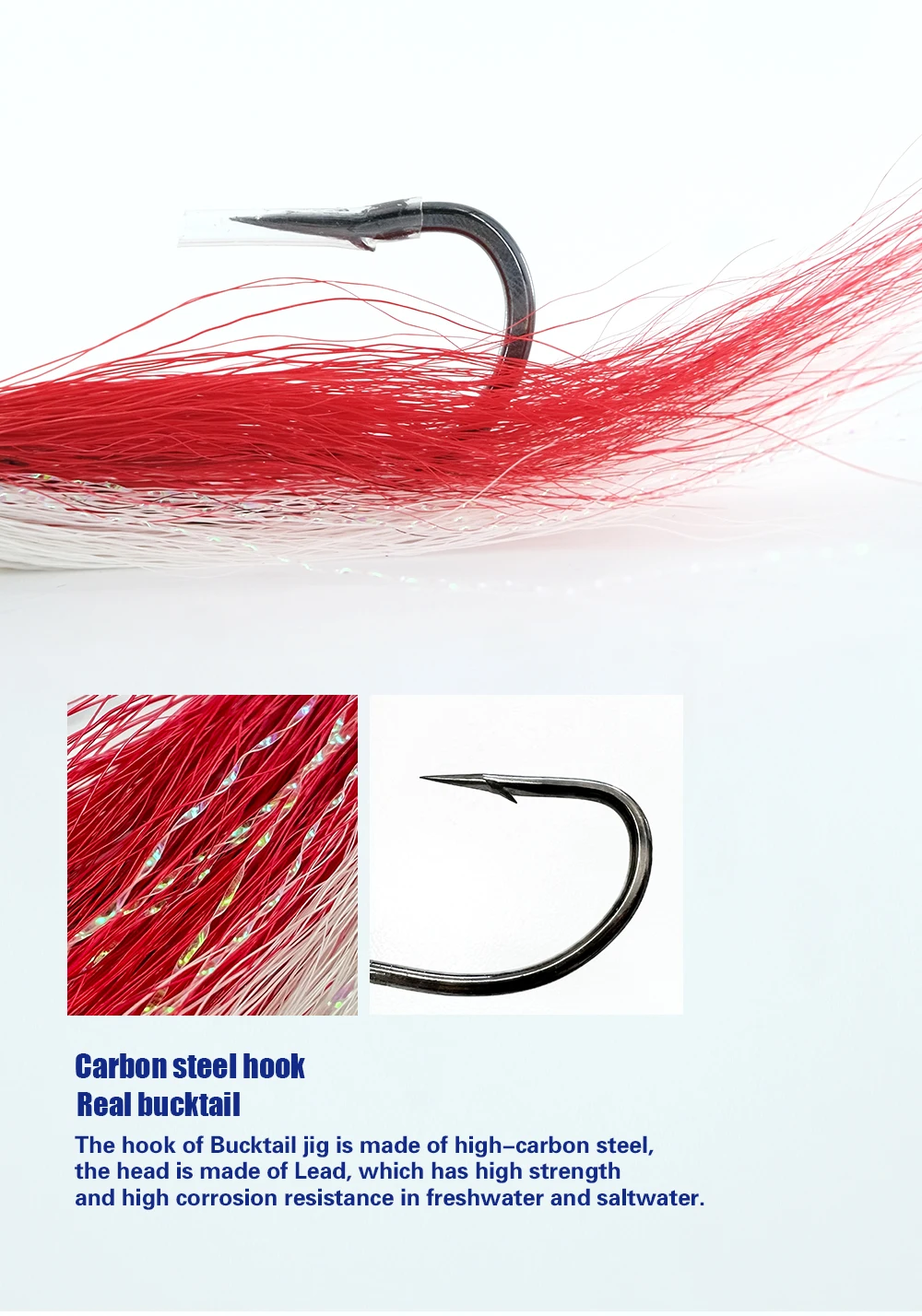 168g 6oz Heavy Metal Lure Jig Lead Head Real Feather Saltwater ABS Pencil Lure - view 13