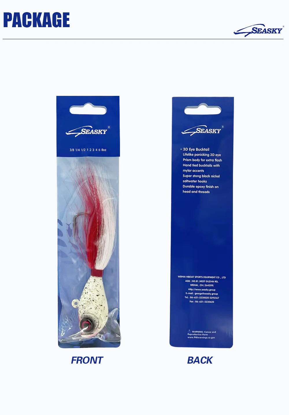 168g 6oz Heavy Metal Lure Jig Lead Head Real Feather Saltwater ABS Pencil Lure - view 17