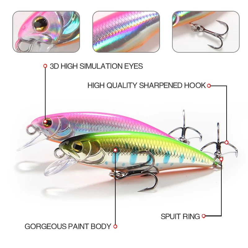 Japan Lure Minnow Crankbait 52mm 4.5g Isca Artificial Wobbler ABS Pencil Lure - view 10