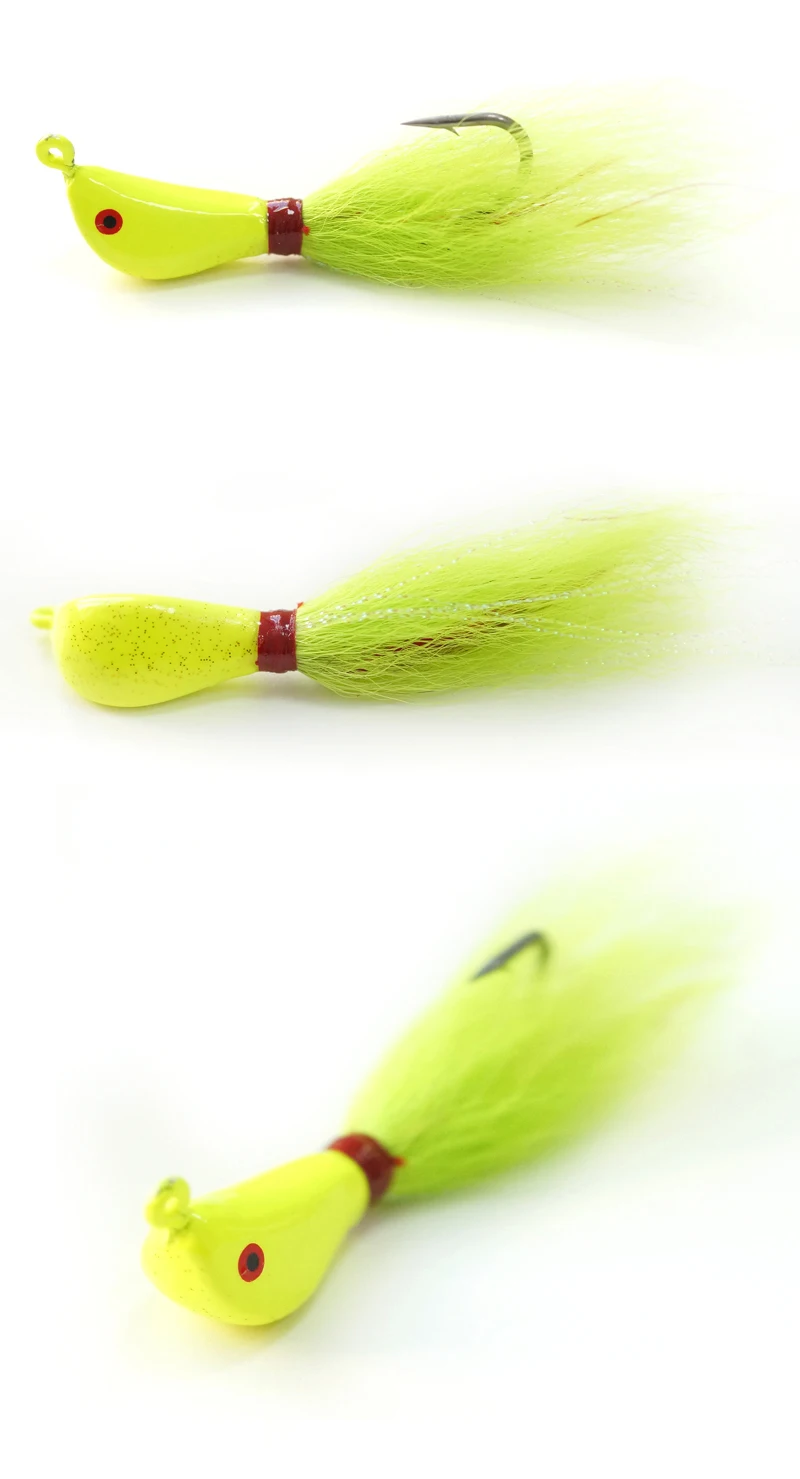 Cheery Hot Sale 10g 3/8oz Holographic Bucktail Jig Kit Blackfish ABS Pencil Lure - view 2