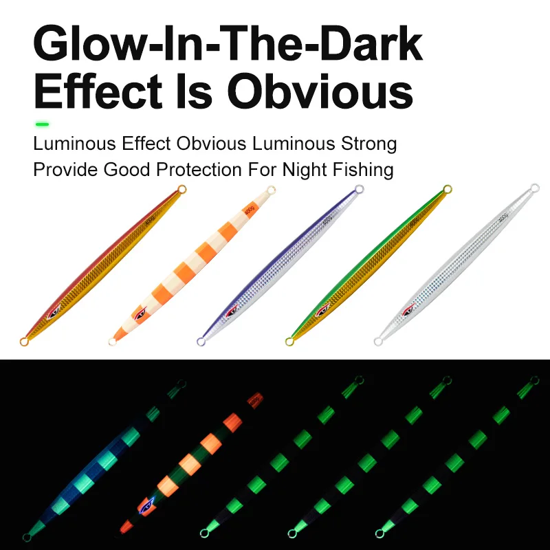 J115 400g 500g Metal Jig Lure Speed Slow Jigging UV Glow ABS Pencil Lure - view 6