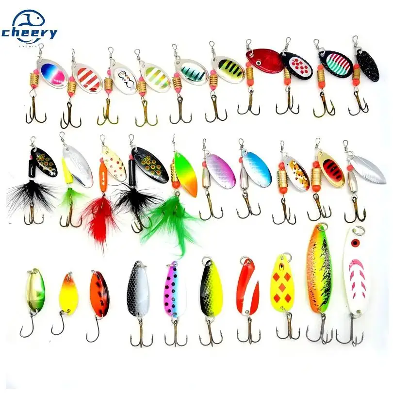 CHEERY Fishing Lures Kit Set Spinnerbait for Bass Trout Walleye