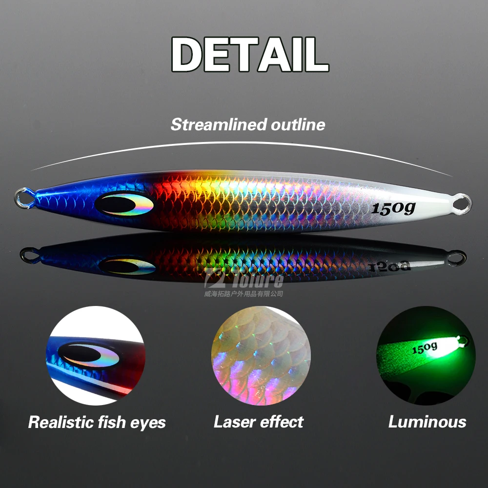 Hot Sale New Design 150g 200g 250g Luminous Bright Colors Metal Metal Jig ABS Pencil Lure - view 1