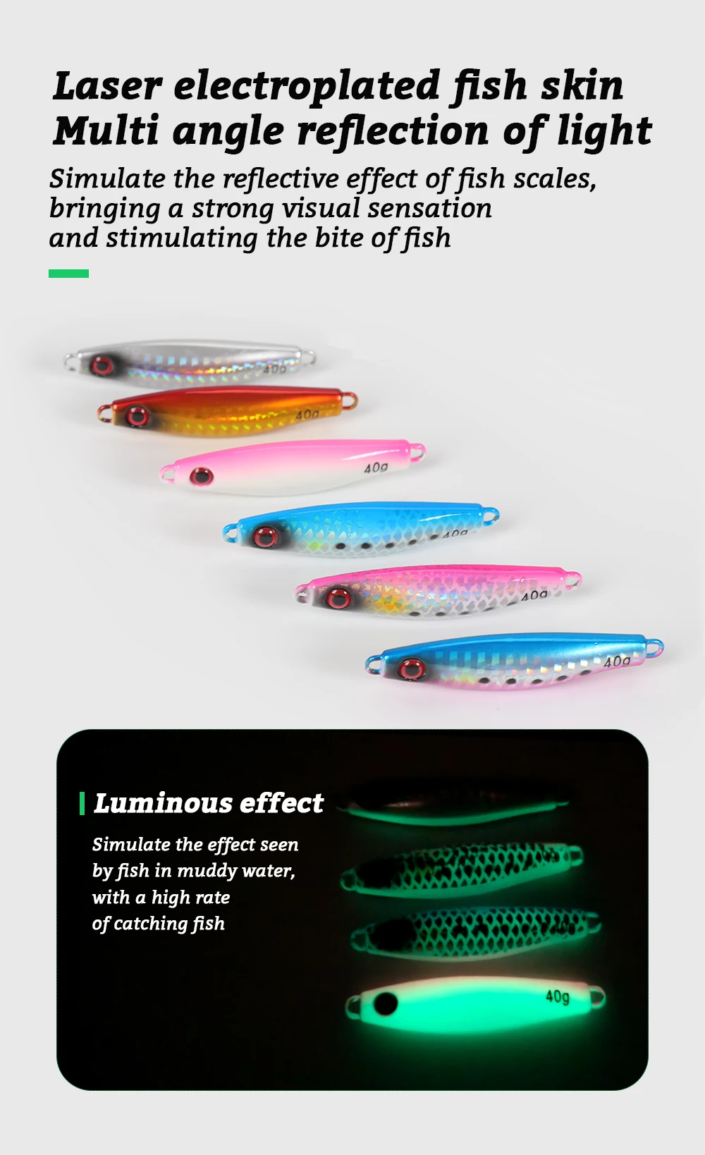 New Sinking Metal Jig 30g 40g 60g 80g 100g Slow Pitch Jigging ABS Pencil Lure - view 7