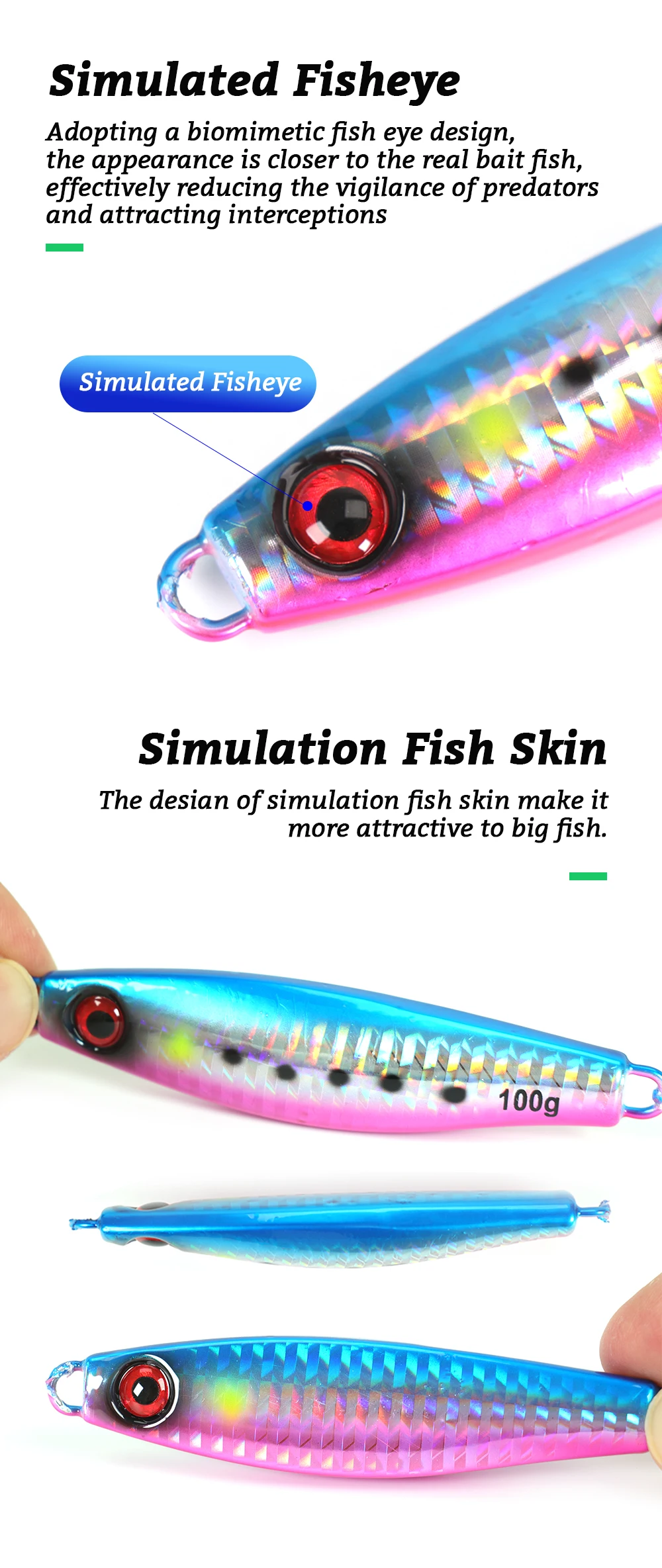 New Sinking Metal Jig 30g 40g 60g 80g 100g Slow Pitch Jigging ABS Pencil Lure - view 8