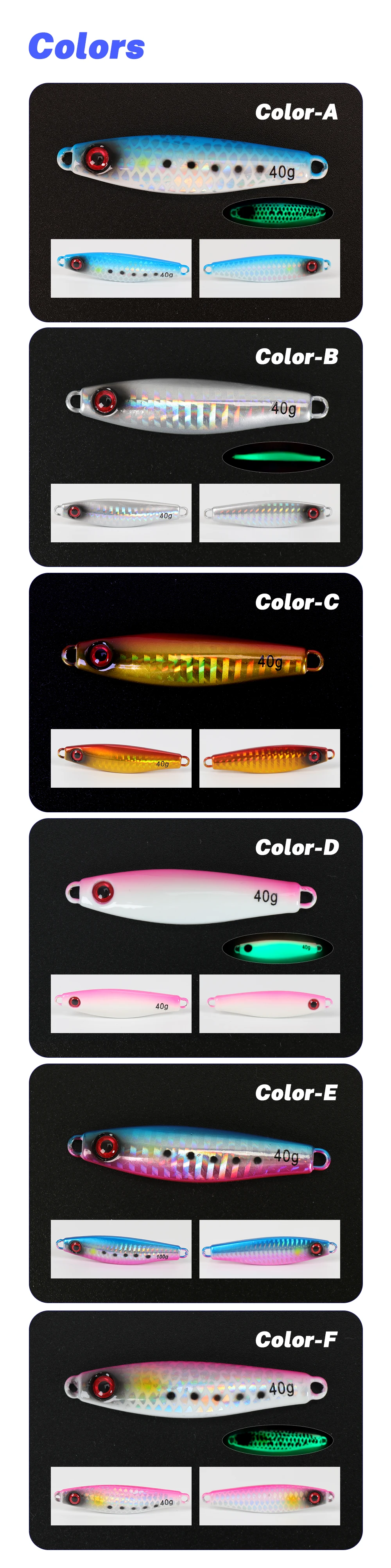 New Sinking Metal Jig 30g 40g 60g 80g 100g Slow Pitch Jigging ABS Pencil Lure - view 9