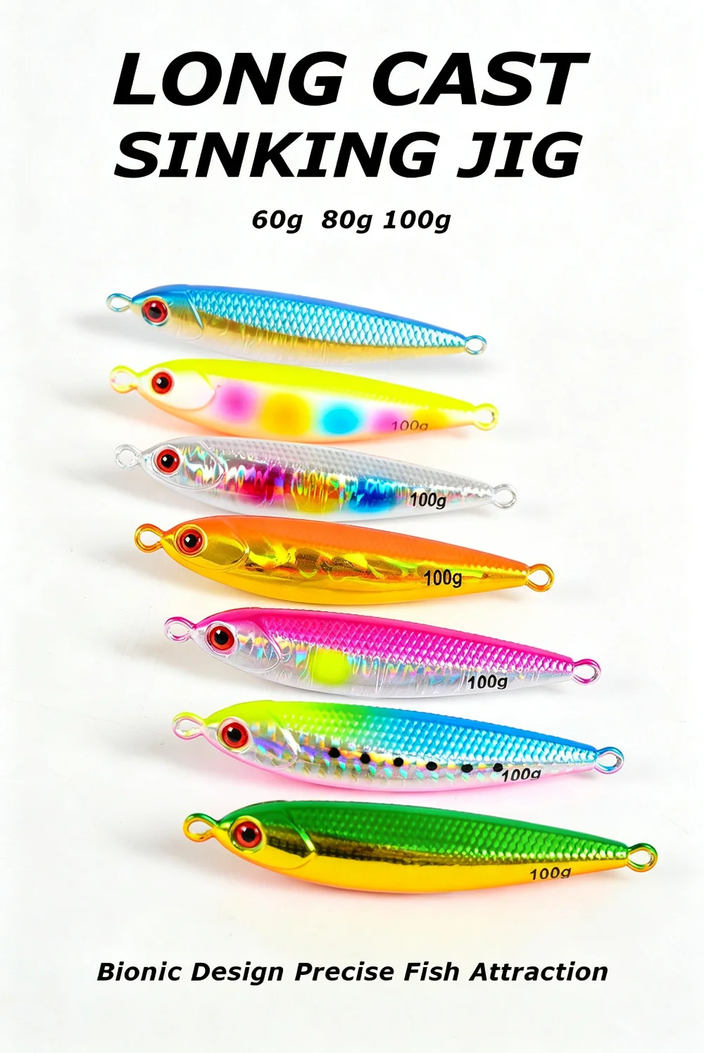 Cheery 60g 80g 100g Metal Jig Lure Lead Slow Artificial Hard ABS Pencil Lure - view 1