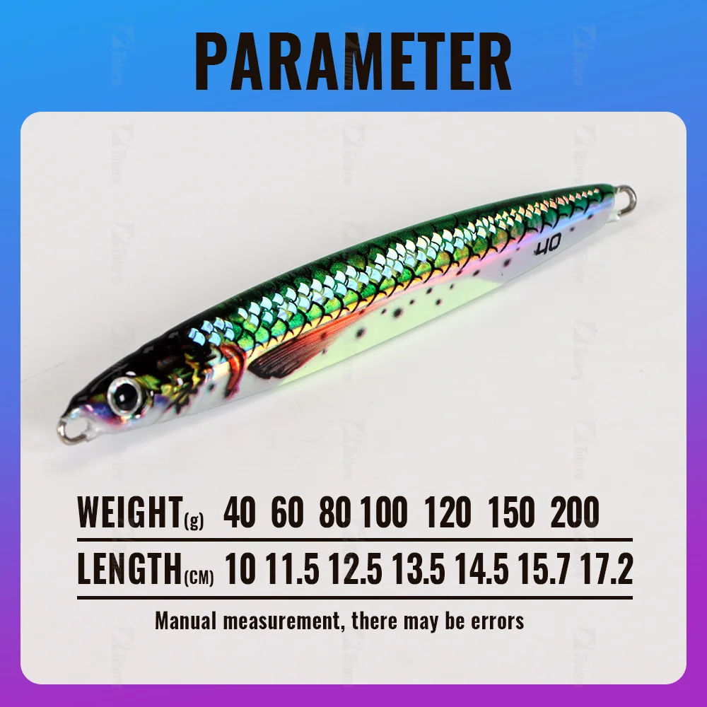 3D Printing 40G 60G 80G 100G 120 150G 200G Fast Sinking Jigging ABS Pencil Lure - view 1