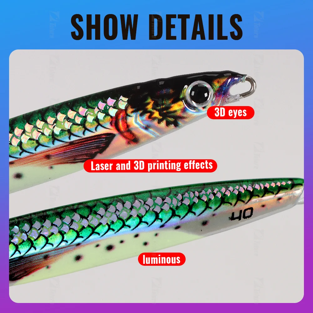 3D Printing 40G 60G 80G 100G 120 150G 200G Fast Sinking Jigging ABS Pencil Lure - view 3