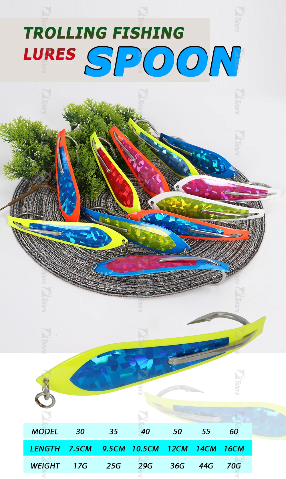 Big Game Fishing Bait OEM Trout Spoon Single Hook Stainless Steel ABS Pencil Lure - view 12