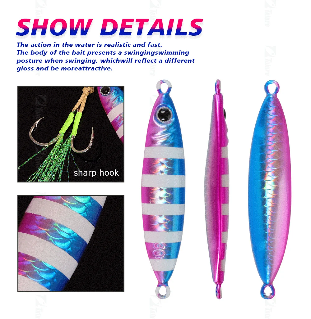 CHEERY Saltwater Fishing Lure 30g 40g 60g 80g Lead Fish Metal ABS Pencil Lure - view 7