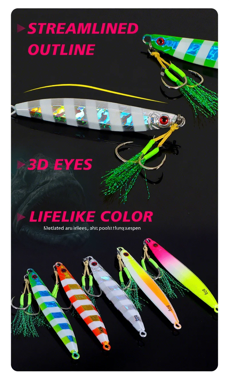 CHEERY New Style 30g 40g 60g 80g Colorful Laser Metal Jig Bait ABS Pencil Lure - view 12