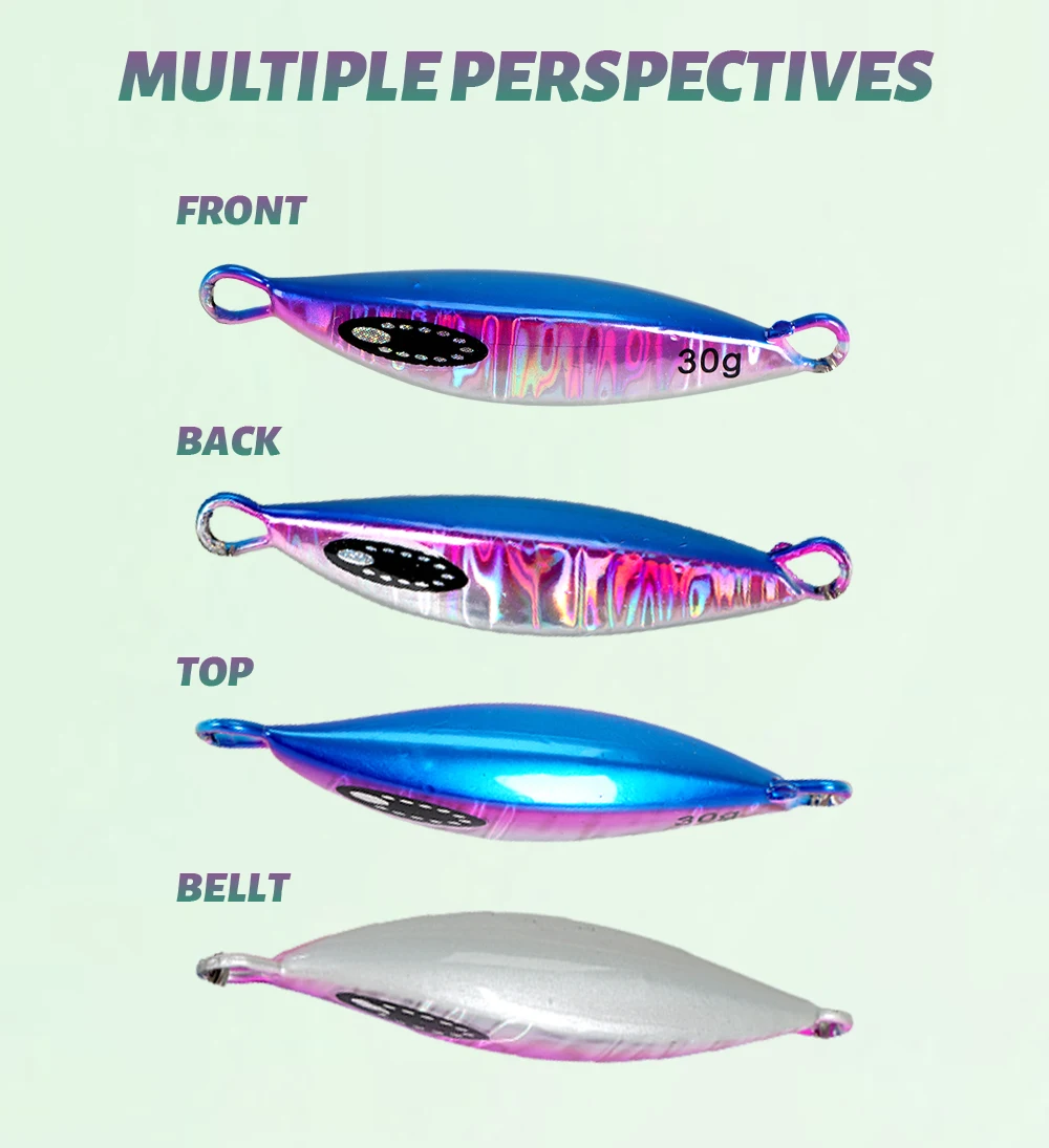 New Custom 20/30/40/60g Saltwater Lead Vertical Metal Jig ABS Pencil Lure - view 8